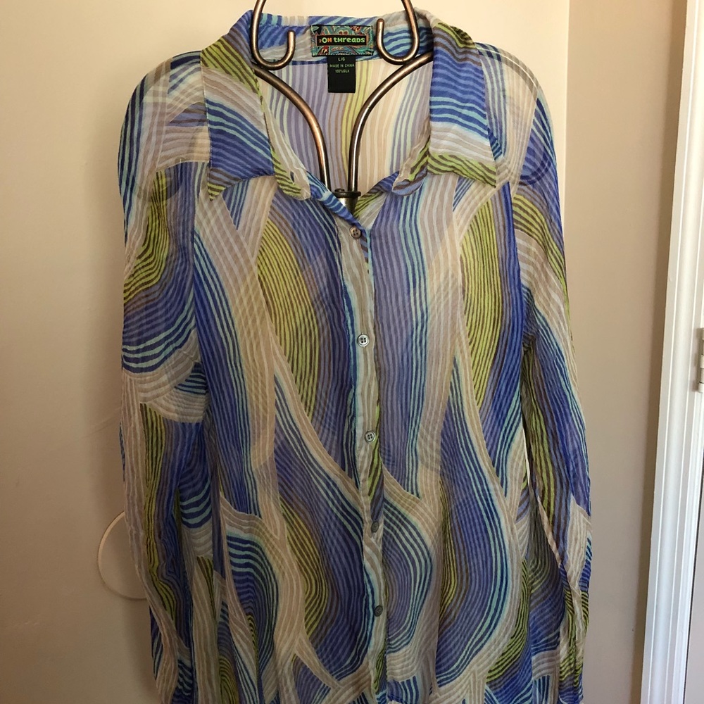 2OH THREAD L silk button down blouse